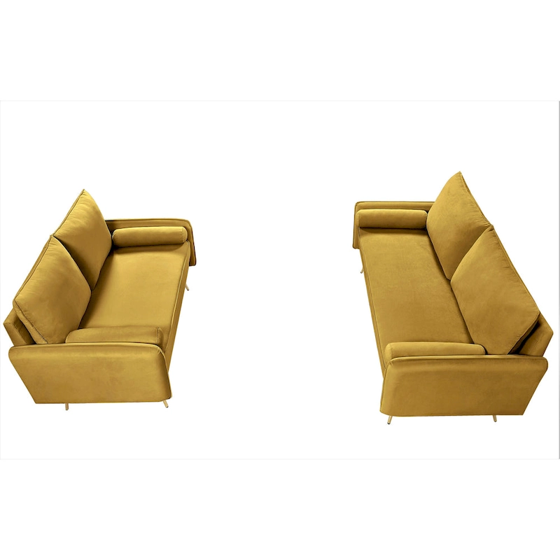 Villeda Velvet Mid-century modern 2PCS living room set