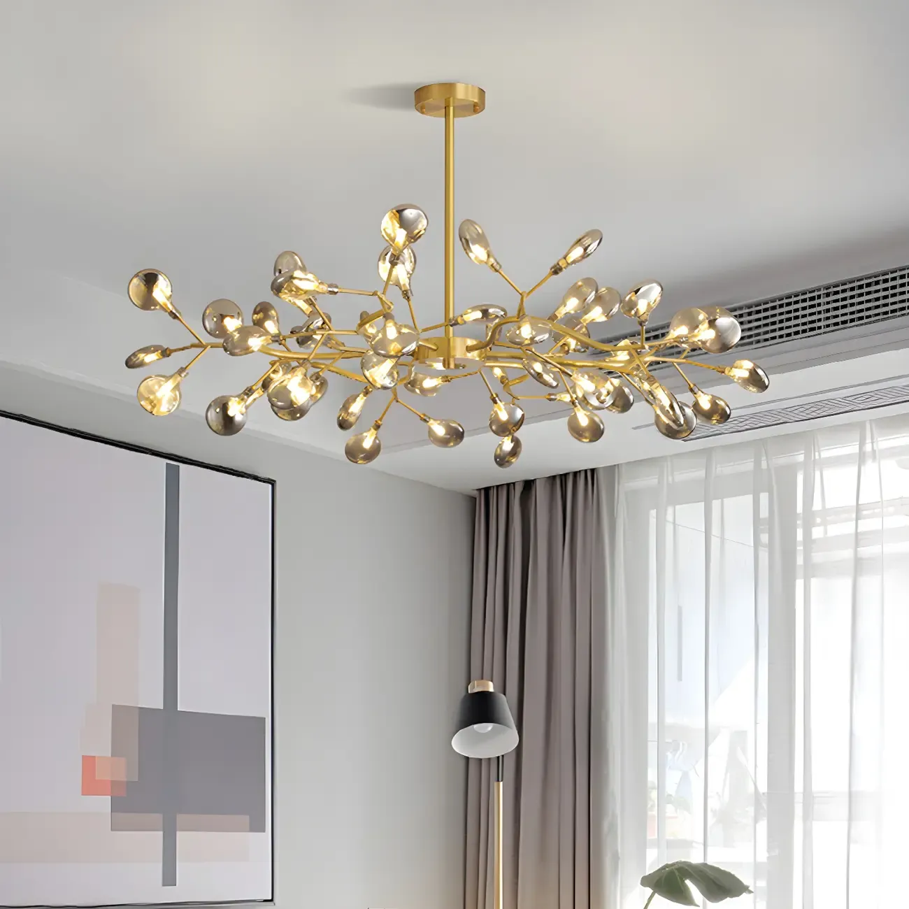 Modern Gold Metal Fireflies Island Pendant Light