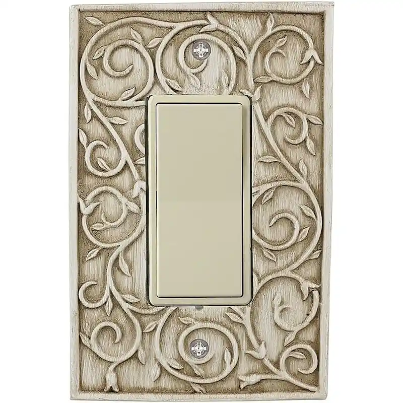 Meriville French Scroll 1 Rocker Wallplate, Single Switch Electrical Cover Plate