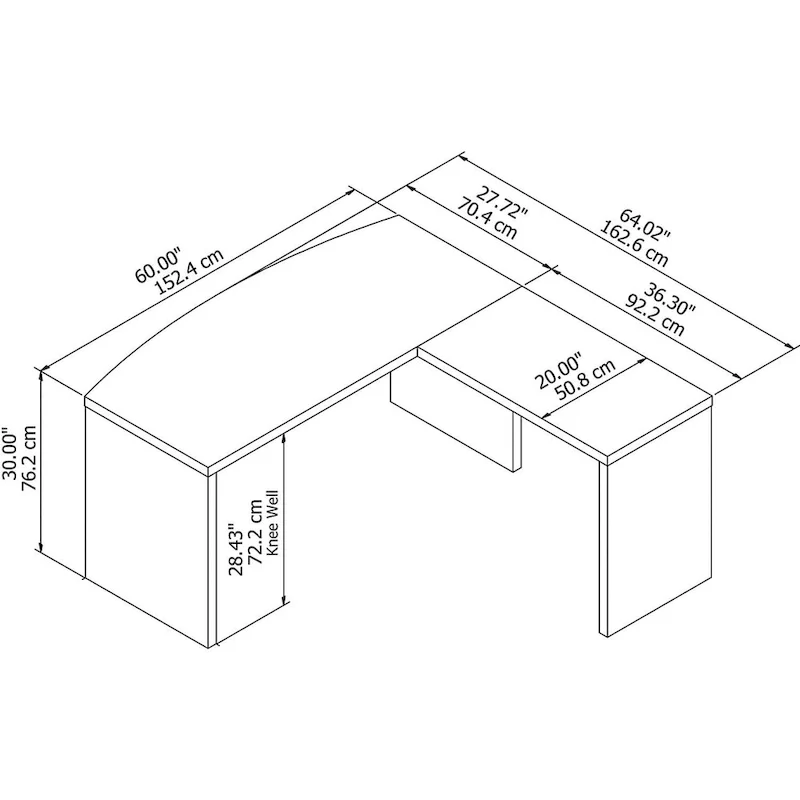 Echo L Shaped Bow Front Desk by Bush Business Furniture