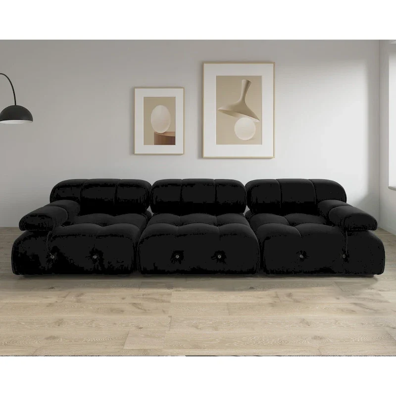 Black Velvet Free Combination Modular Sectional Sofa
