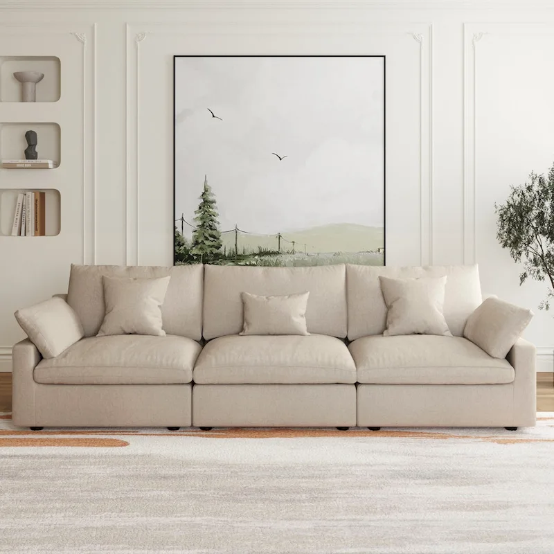 Modular Cloud Sectional Couches, Down Filled Comfort Minimalist Deep Sofa Couches for Office Apartment