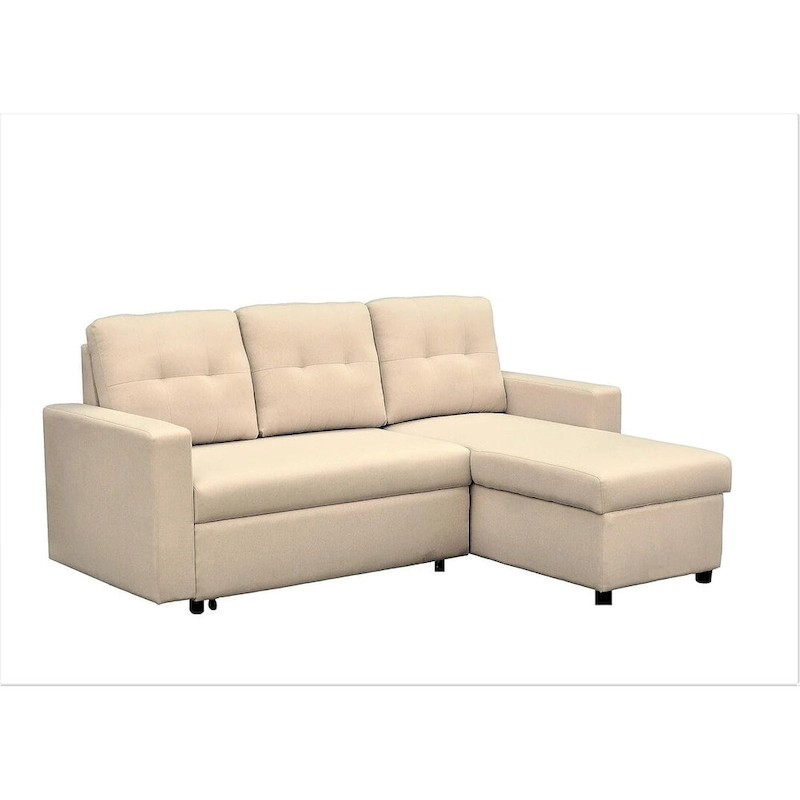 US Pride Furniture 79.92 inch Convertible L-Shaped Sectional Sleeper Sofa Bed Stylish Apartment Furniture