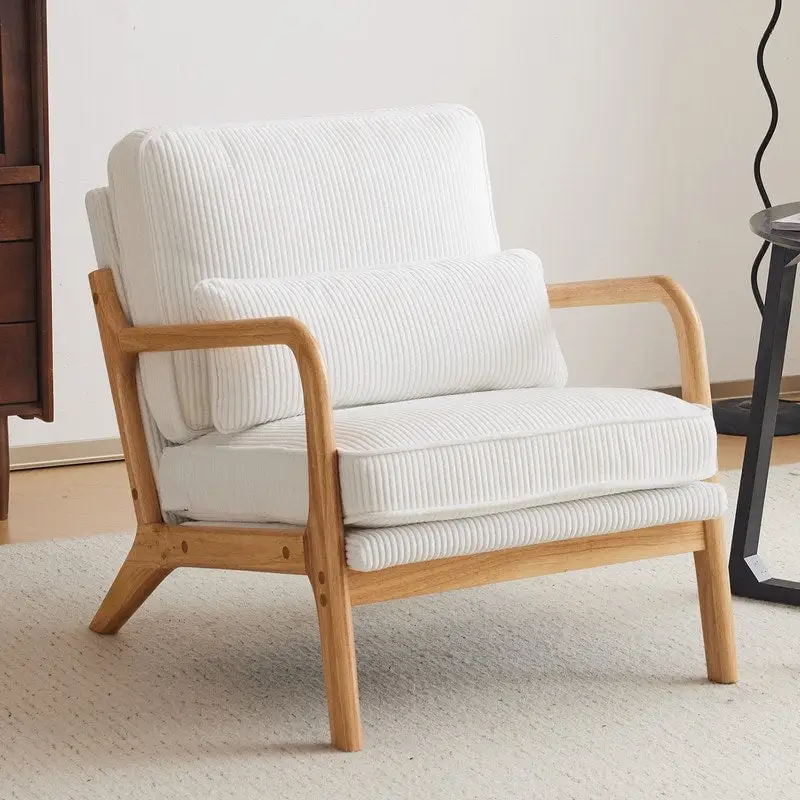 Upholstered Linen Blend Accent Chair