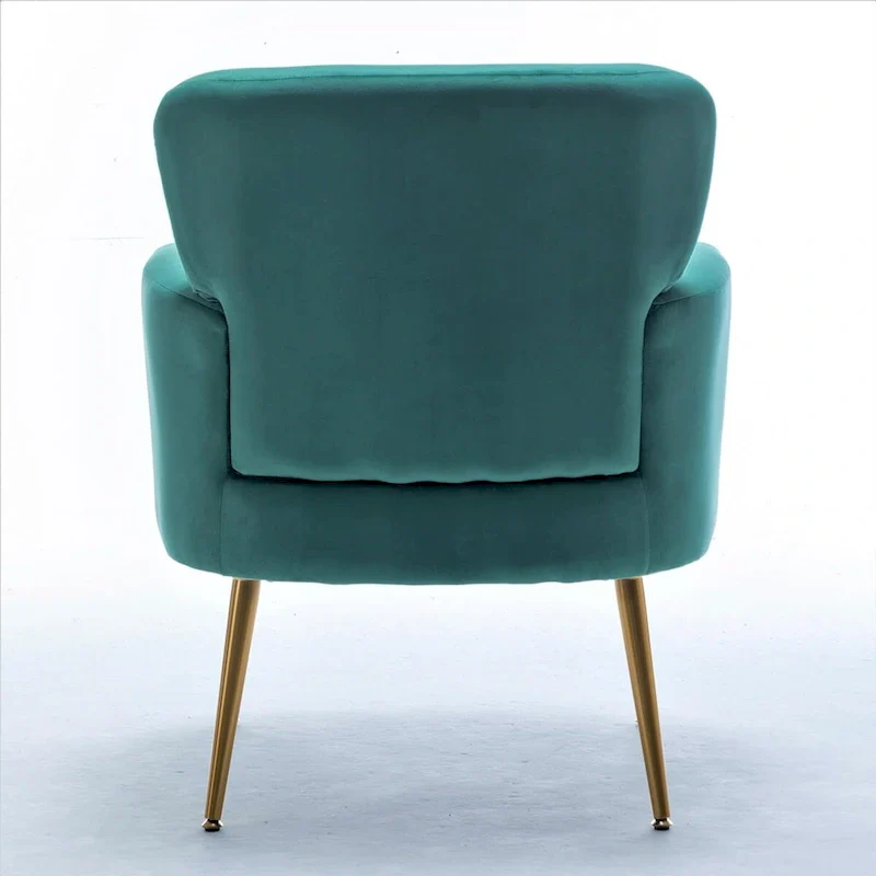 Velvet Accent Chair with Gold Metal Legs