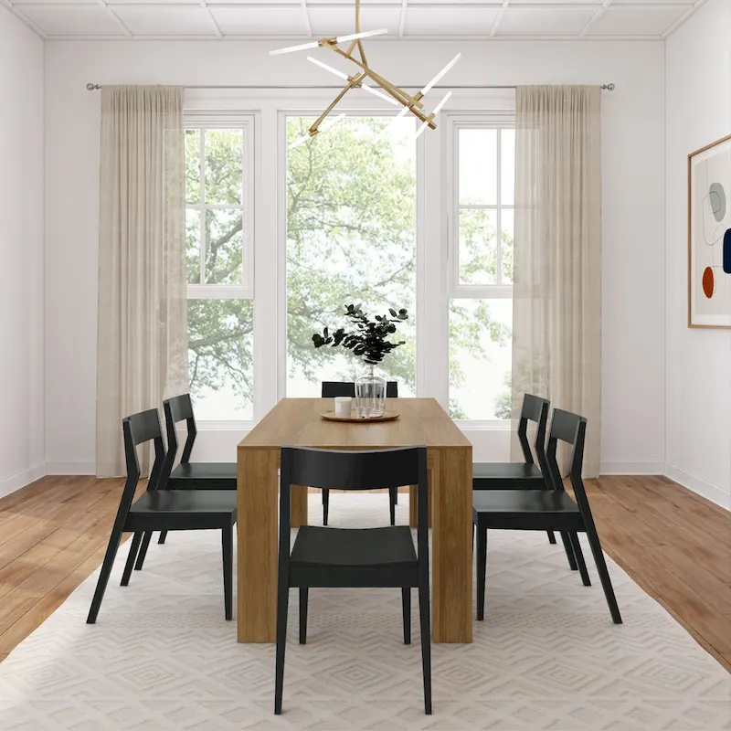 Plank and Beam 72   Modern Solid Wood Table and Chairs Dining Set