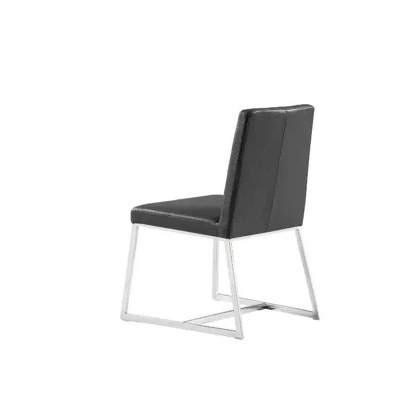 HomeStock 35 in. White Faux Leather Dining Chair Set of 1 for a designed Stylish comfortable modern living