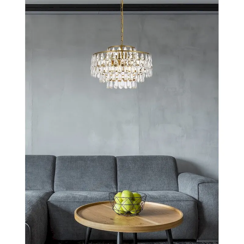Elegant Lighting 1102D20 Mila 5 Light 20  Wide Crystal Pendant with