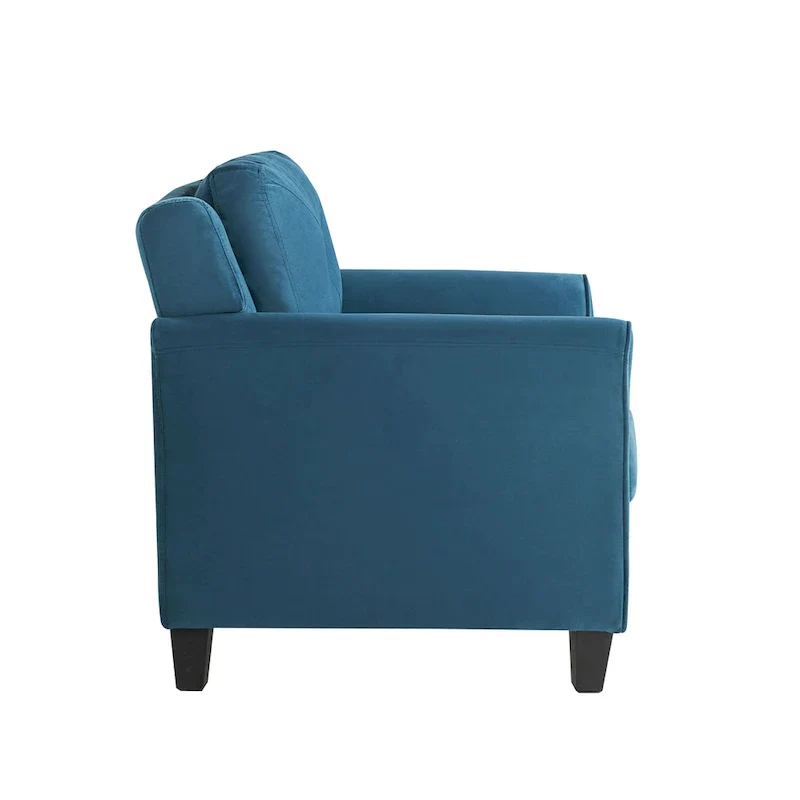 Tufted Microfiber Accent Chair - Single Seat with Curved Arms