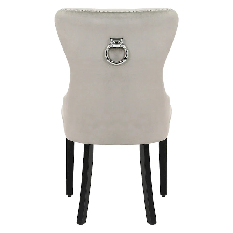 Tufted Wingback Dining Chair with Nailhead and Ring Pulls