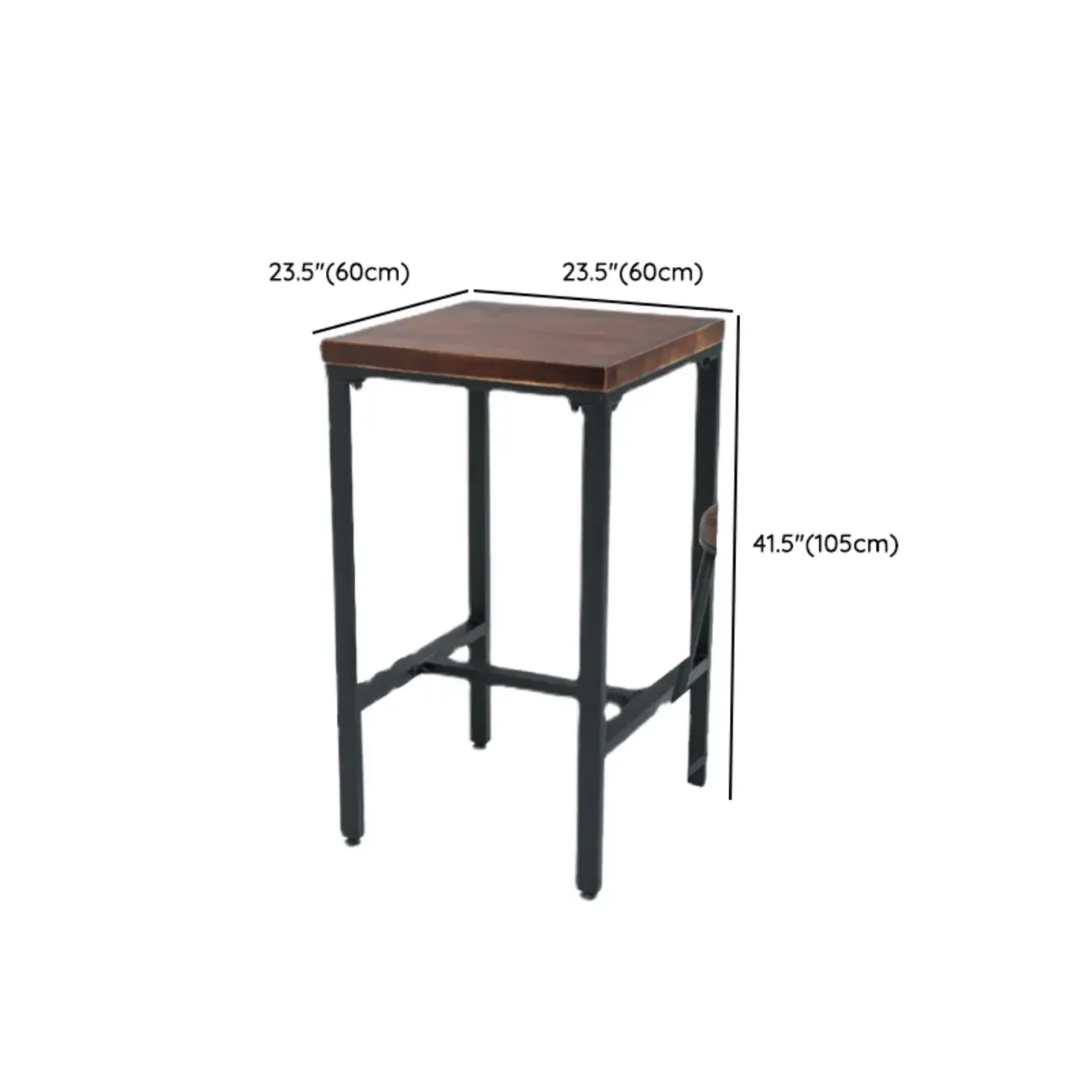 Industrial Brown Wooden Square Trestle Bar Tables