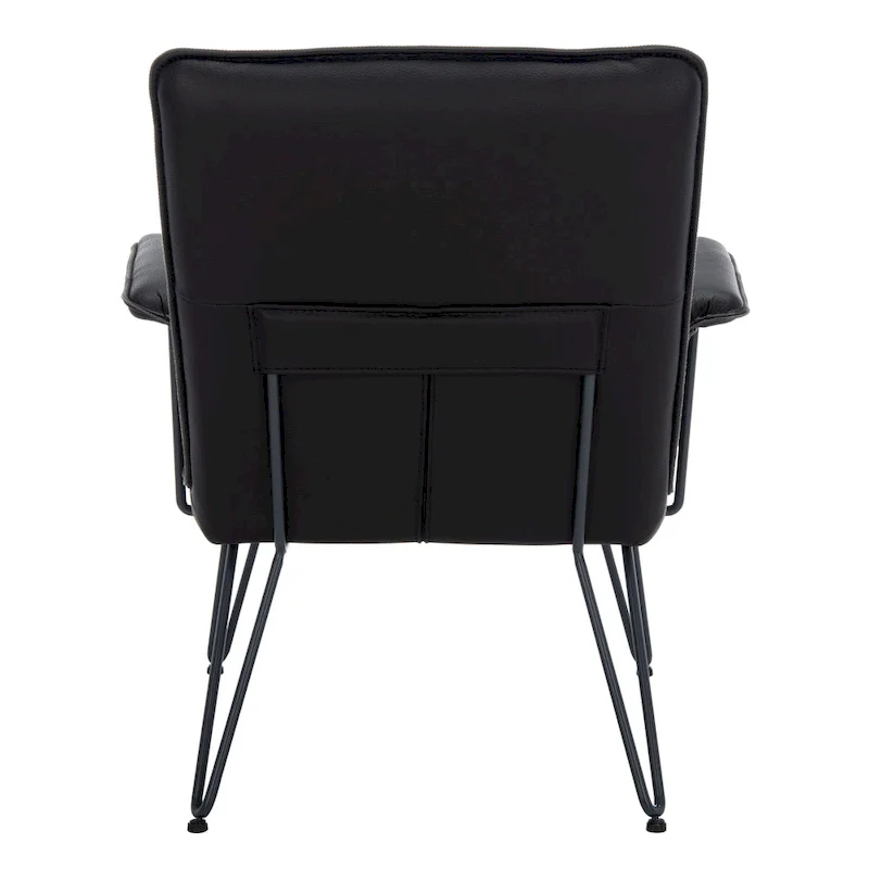 SAFAVIEH Idamae Mid-Century Modern Faux Leather Arm Chair - 29Wx28Dx33H