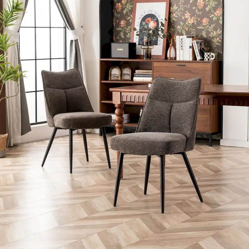 Modern Upholstered Fabric Kitchen & Dining Room Chairs Set of 2