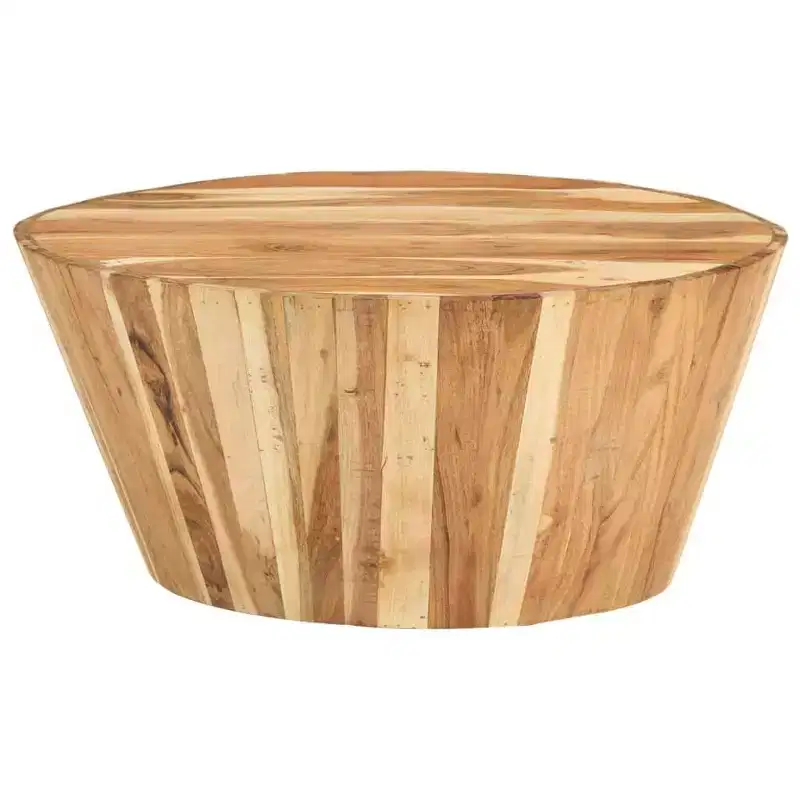 vidaXL Coffee Table Round End Table Living Room Accent Sofa Table Solid Wood -  25.6 x 12.2 solid acacia wood
