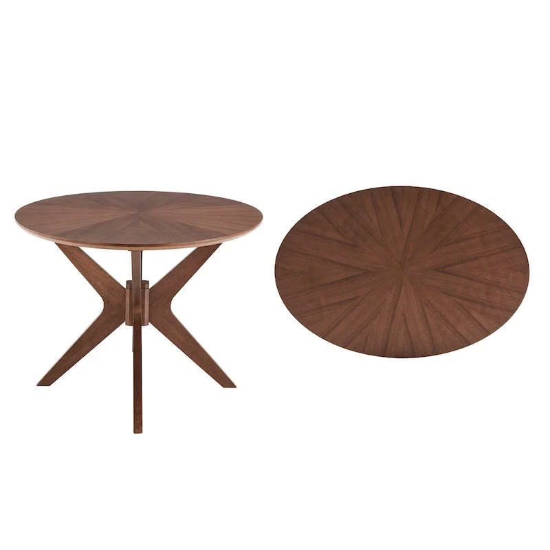 Walnut Oval Mid-Century Dining Table, 4-Person