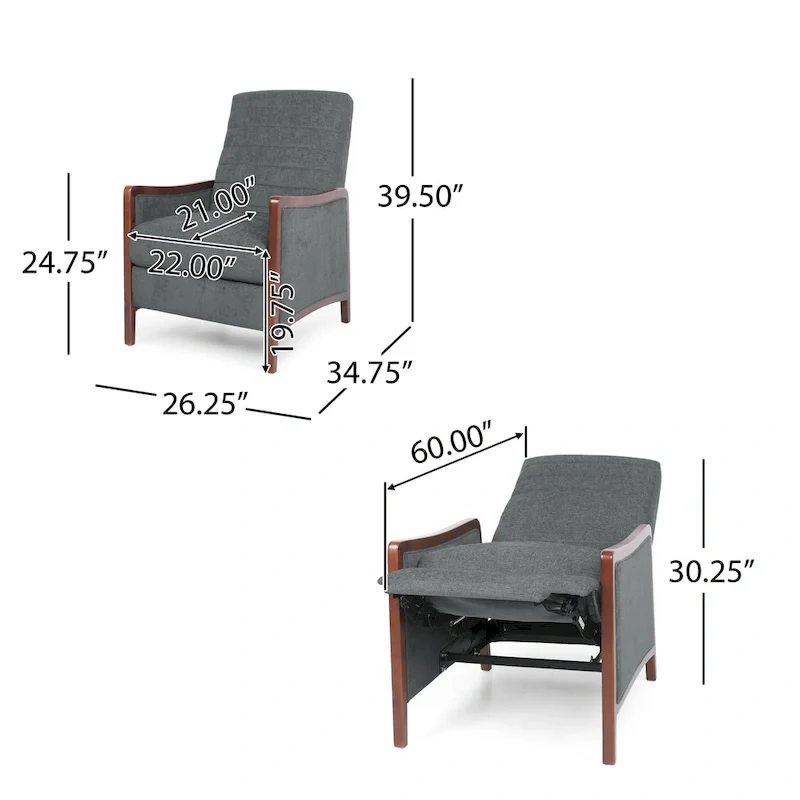 Anaura Channel Stitch Pushback Recliners