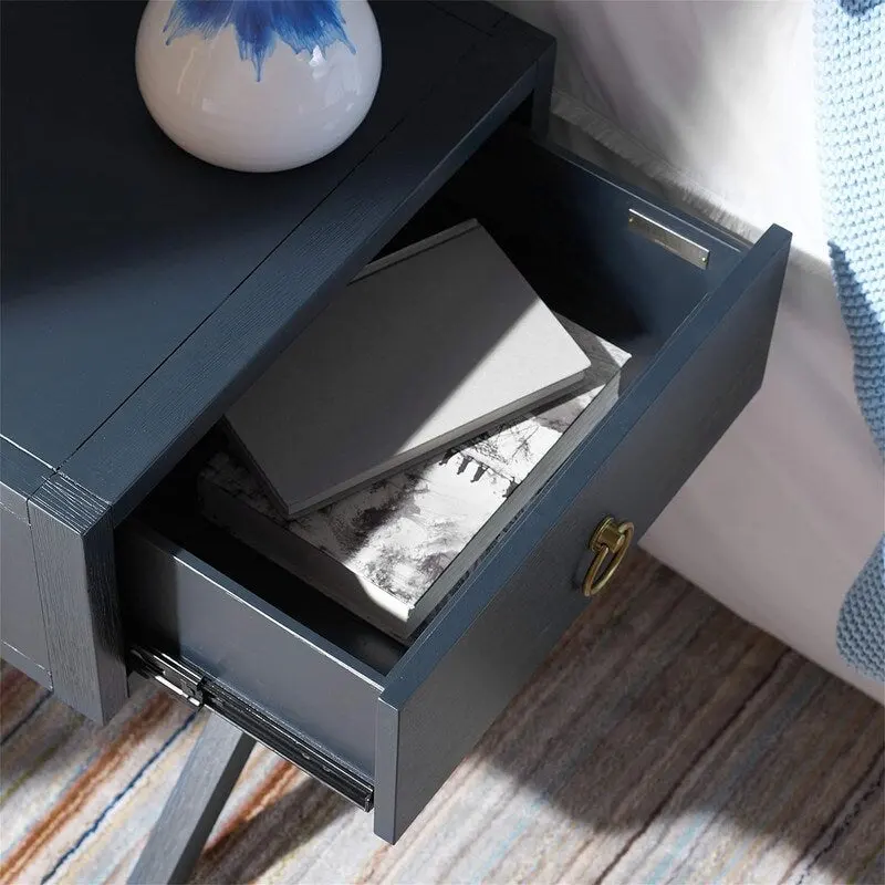 Navy / Antique White, 1-Drawer Nightstand, Single Use