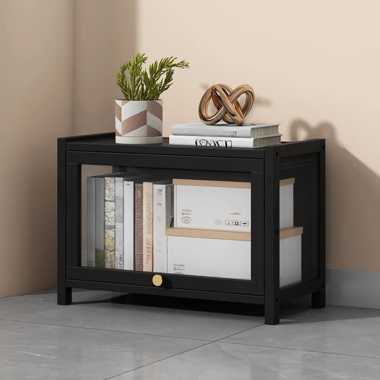 Modern Plexiglass Door Barrister Wood Bookcase