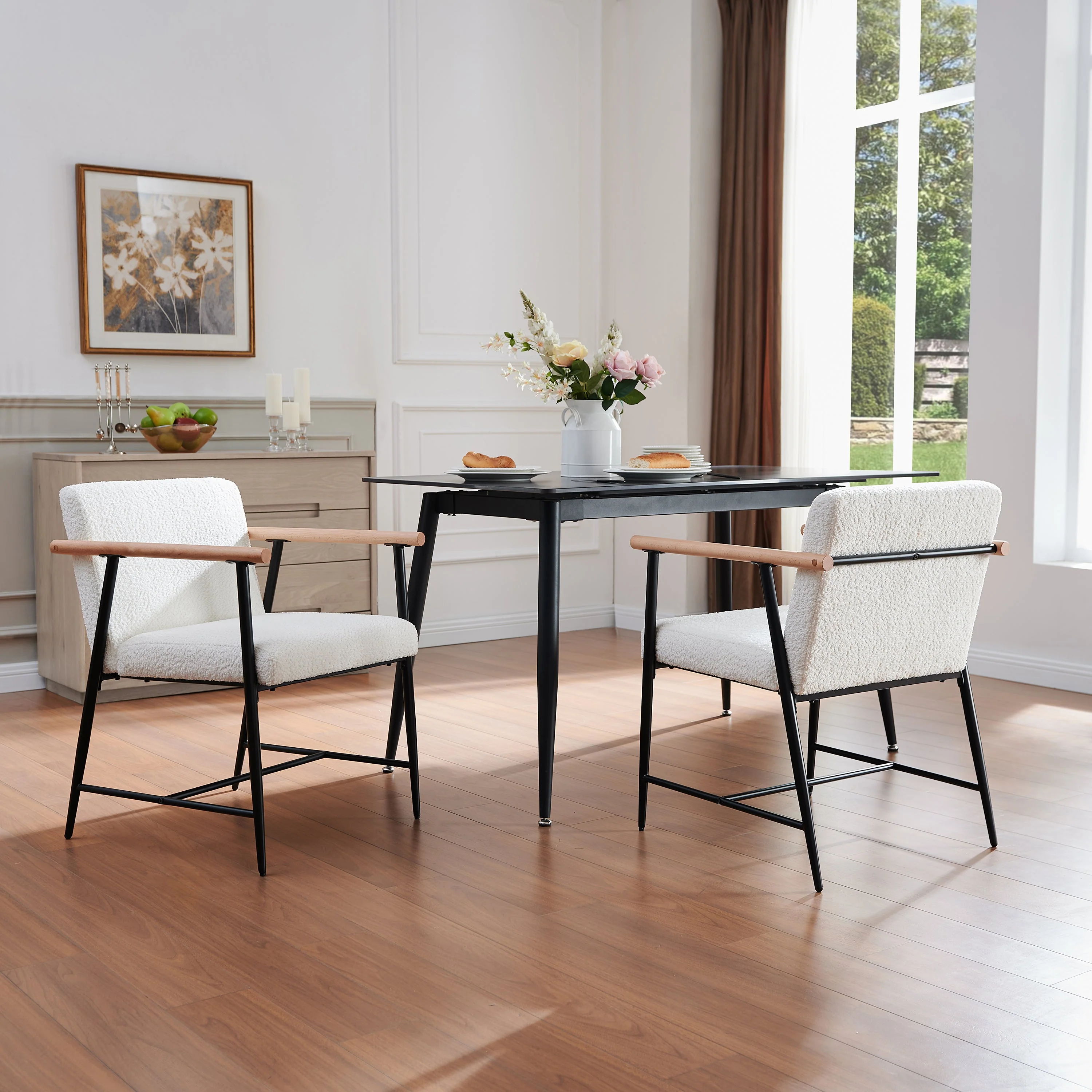 Versatile Set of 2 Modern Accent Chairs ¨C Upholstered Armchairs