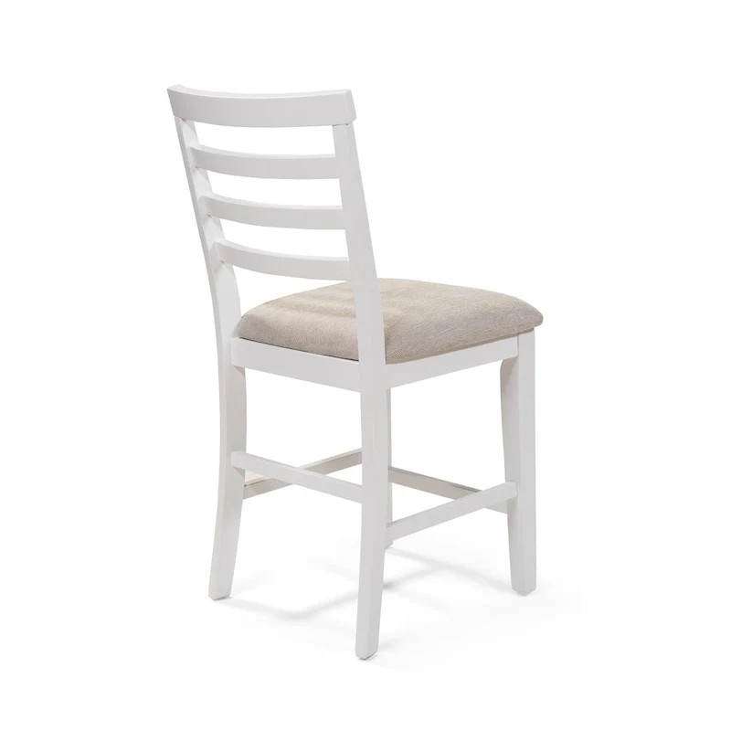 Furniture of America Biaz Farmhouse White Wood Counter Height Chairs (Set of 2)