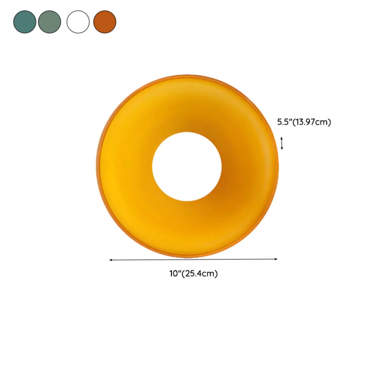 Modern Green Circular Glass Semi Flush Ceiling Light