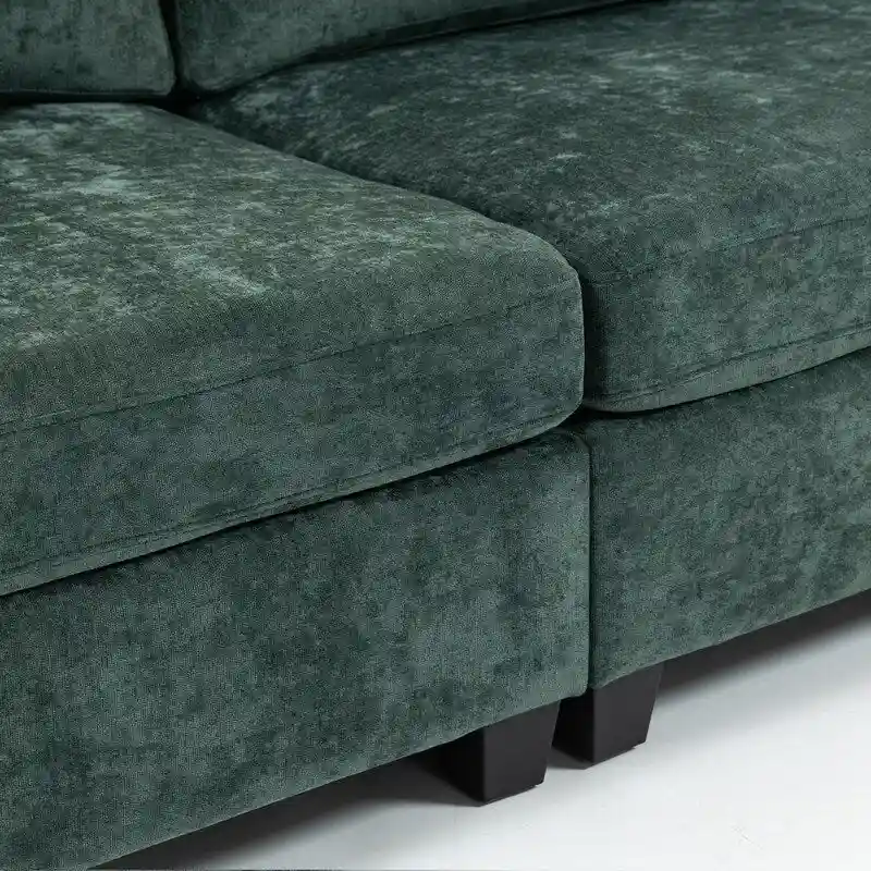 111.42  Chenille Upholstered Three Seater Sofa