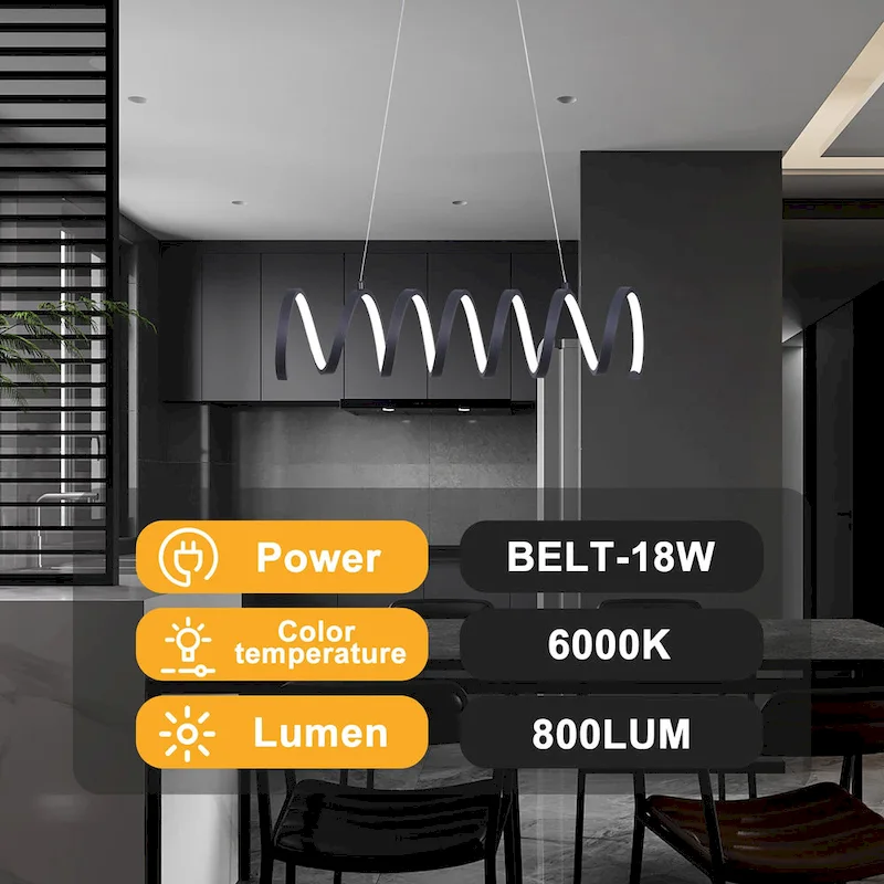 Spiral Loop Aluminum Suspension Wire Modern Ceiling Pendant