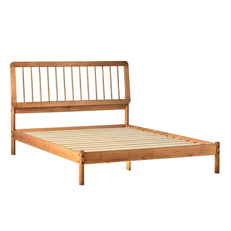 Boho Solid Wood Queen Spindle Bed