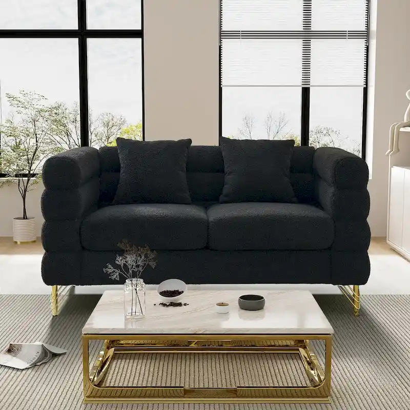 Teddy Fabric Modern Sectional Sofa L-Shape/2/3/4 Seater