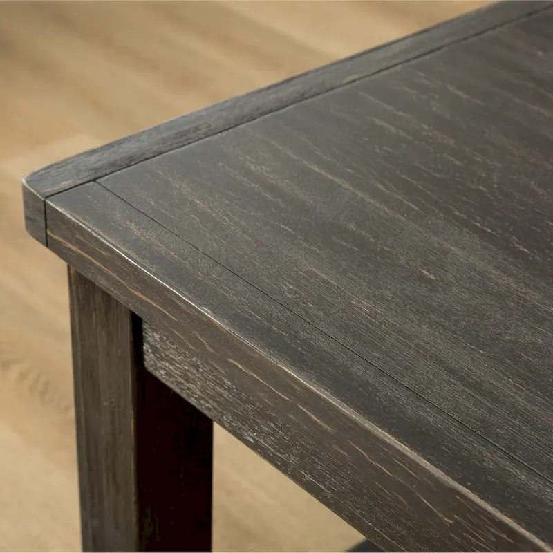 Roundhill Furniture Leviton Antique Black Finished Wood 7-piece Dining Set