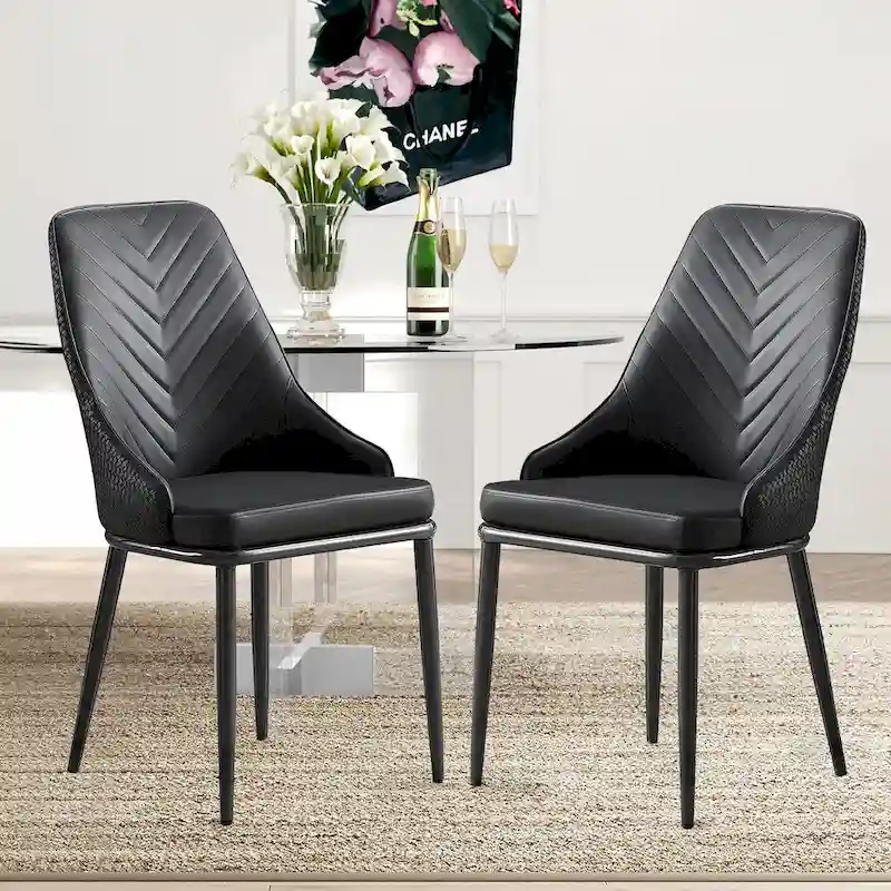 Faux Leather Upholstered Dining Chairs, Set of 4 - 18.1W x 21.3W x 36.6H
