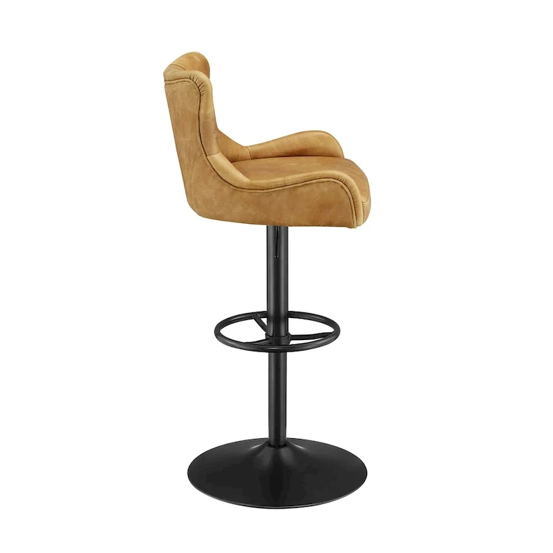 Art Leon Genuine Leather Bar Stool with Adjustable Height