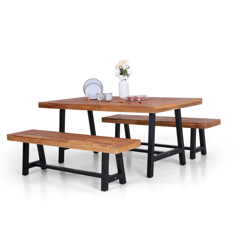 3-piece Acacia Wood Dining Set