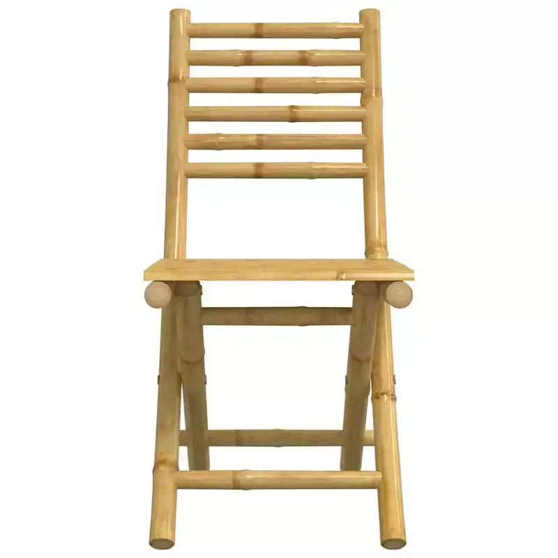 vidaXL Bistro Set Natural Bamboo Bamboo Compact Foldable Bistro Set
