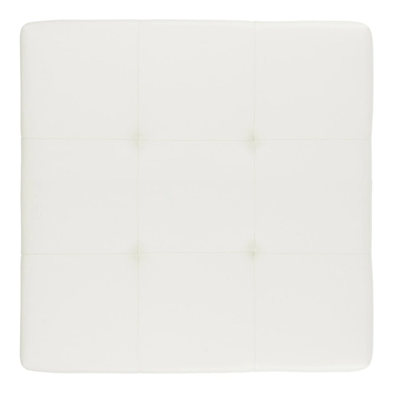 SAFAVIEH Perri Square White Leather Ottoman