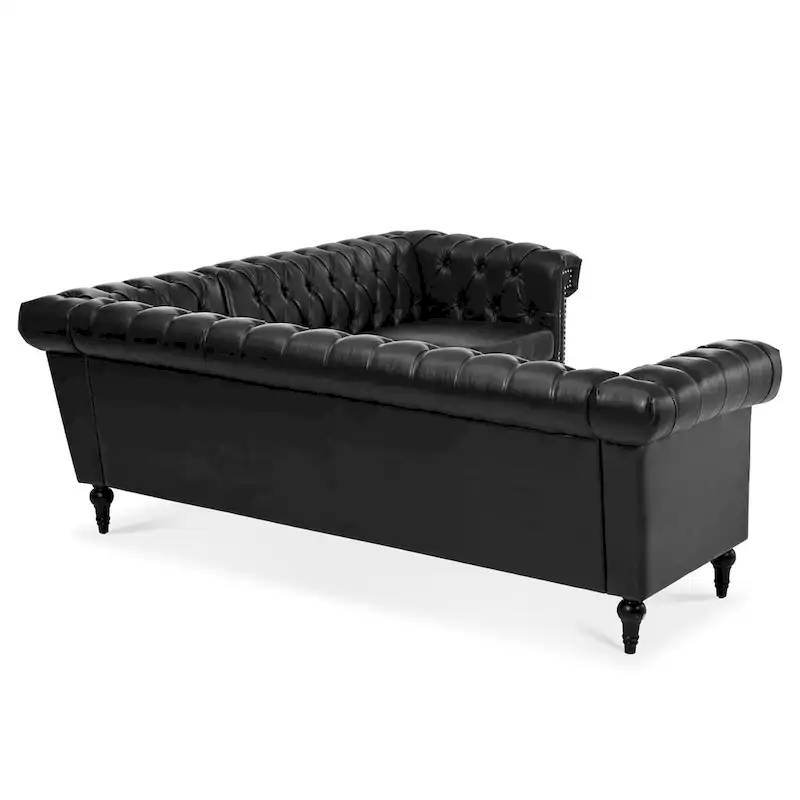 L-Shaped Sectional Sofa with PU Leather Upholstery