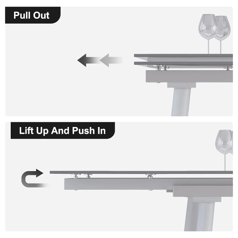 7 - Piece Extendable Sintered Stone Dining Table Dining Set With 6 Fabric Chairs