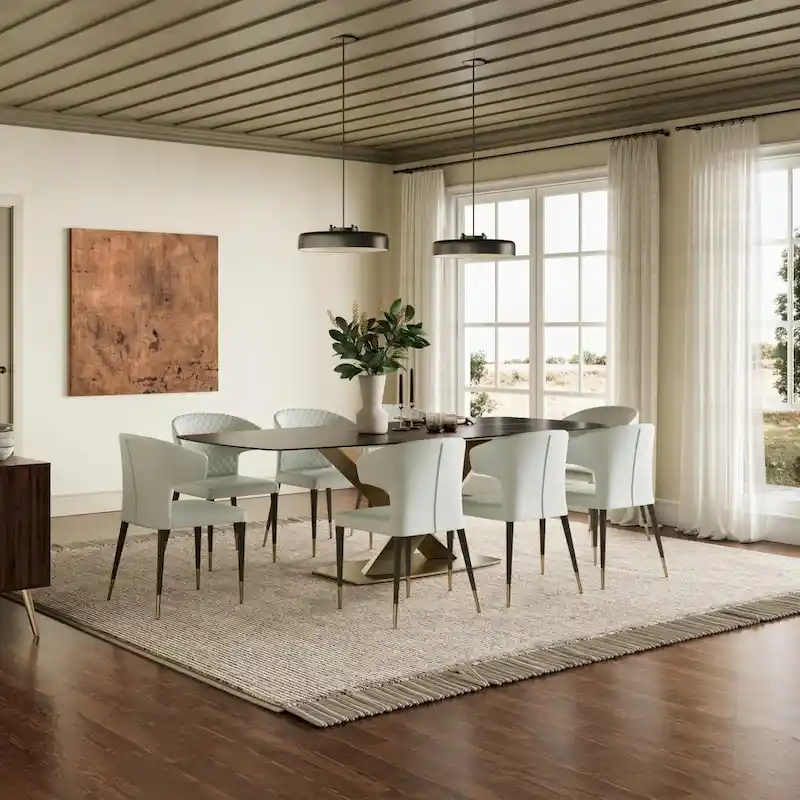 Modern Black Marble Dining Table Rectangular Table