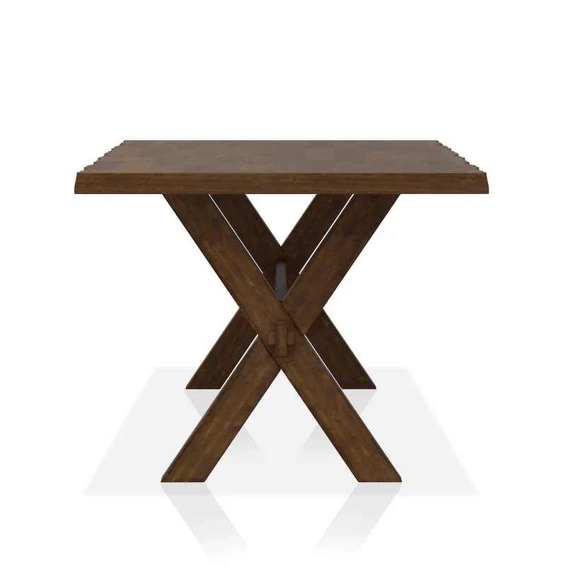 Walnut Solid Wood Coffee Table with Live Edge and X-Shaped Legs