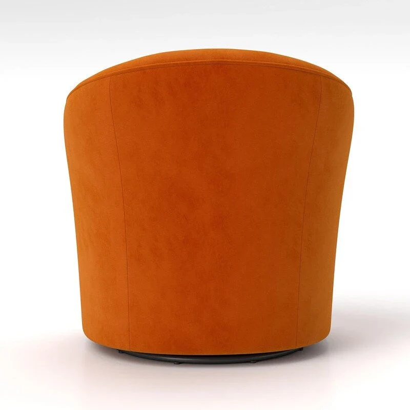 SEYNAR Modern Velvet Upholstered 360 Degree Swivel Barrel Chair with Button Tufted Back