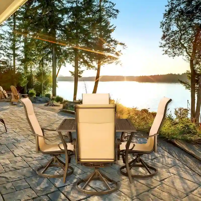 Westin 5pc Aluminum & Padded Sling Swivel Dining Set