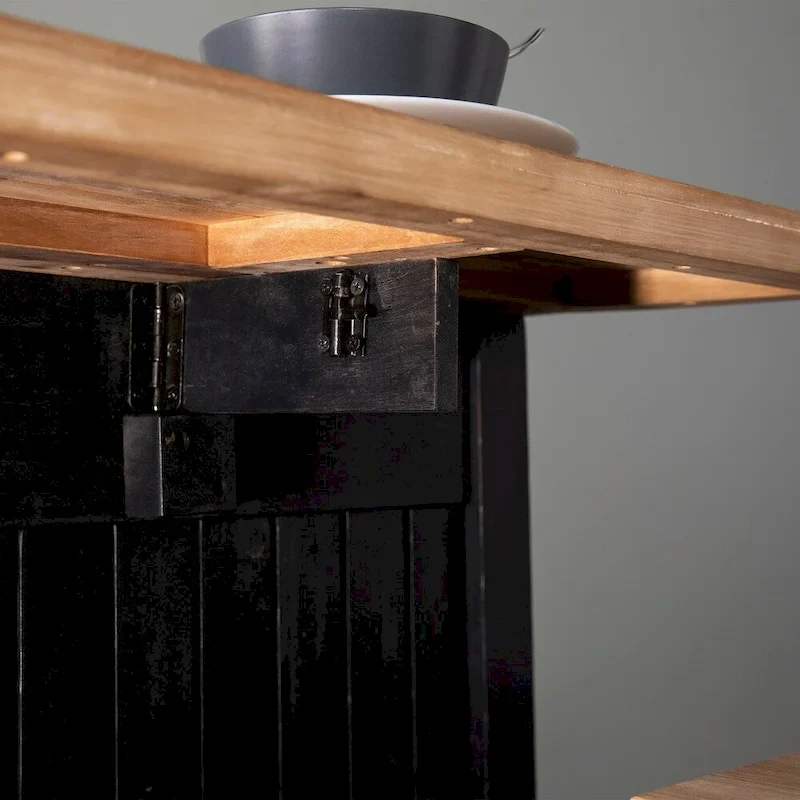 SEI Furniture Berhill Transitional Black Wood Expandable Kitchen Island