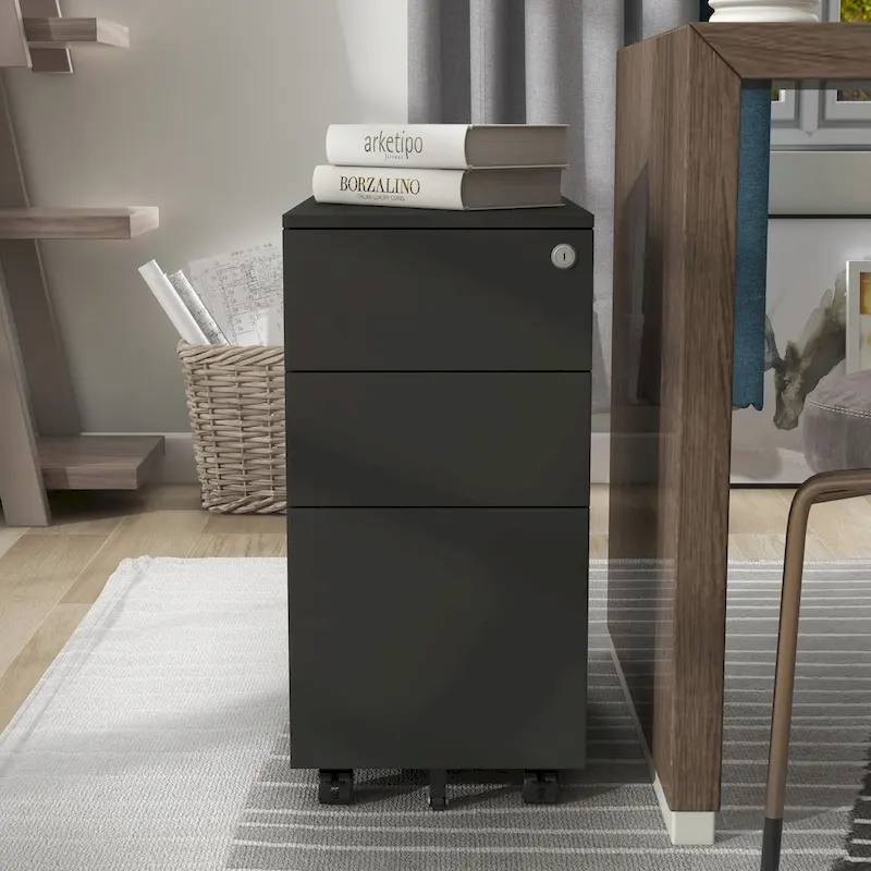 Owen Urban Metal Matte Lockable 3-Drawer Mobile File Cabinet by Furniture of America