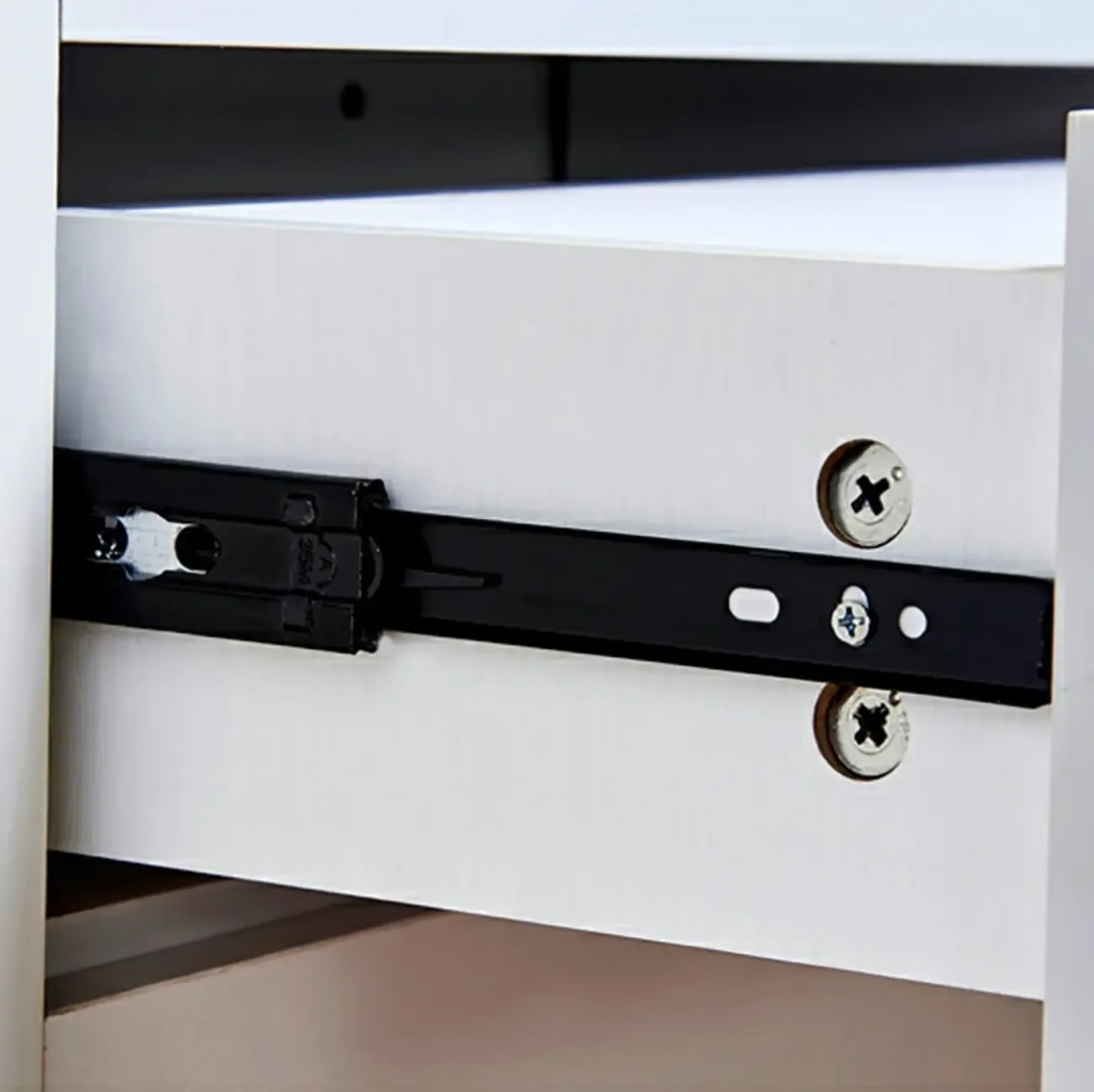 Narrow Wall-Mounted White Shoe Cabinet with Drawers