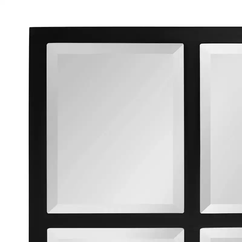 Kate & Laurel All Things Decor 17x42 Stryker Windowpane Wall Mirror-Wood