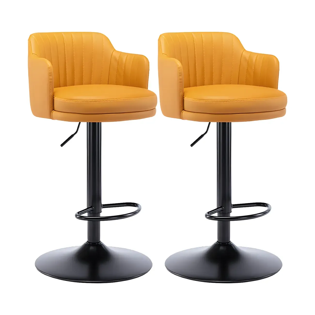 Modern Leather Armrests Swivel Adjustable Bar Stool