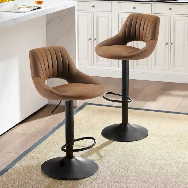 Retro Adjustable Swivel Barstool (Set of 2)