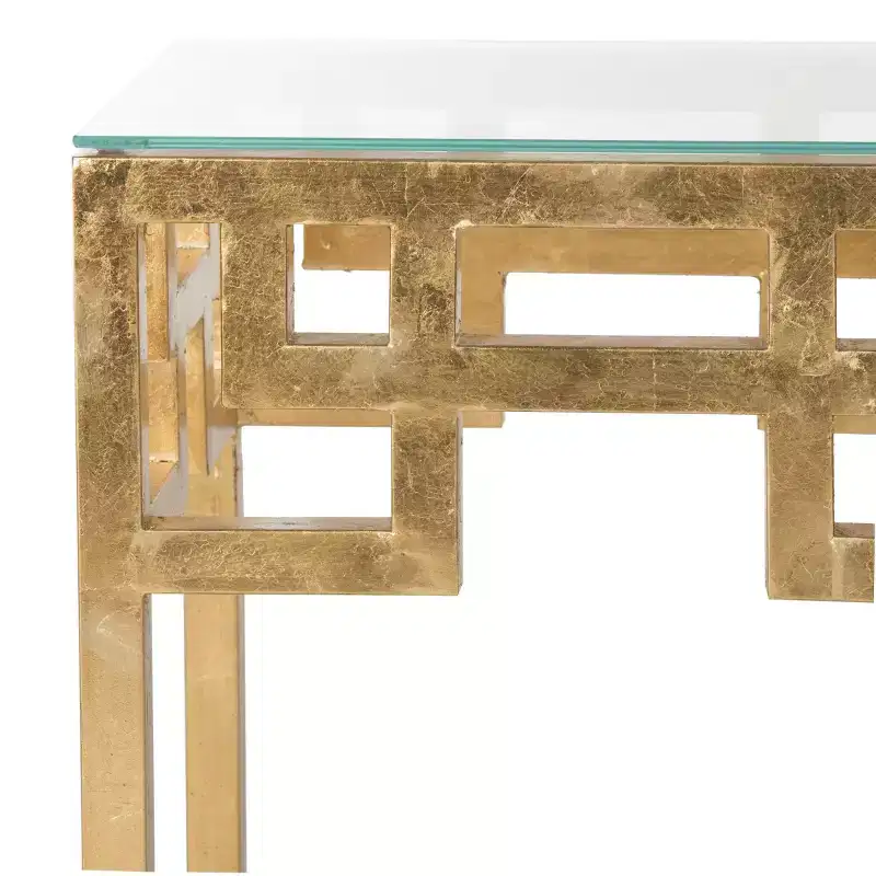 Byram End Table - FOX2574A - Gold/Clear - Safavieh Couture