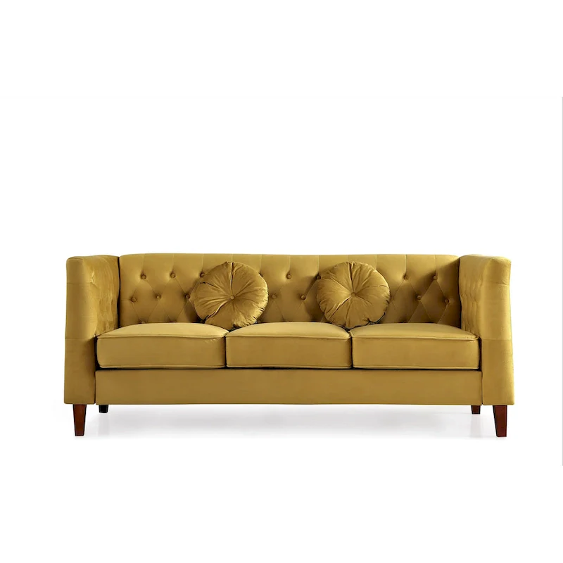 Classic Chesterfield Sofa - Tufted Upholstered Living Room Sofa