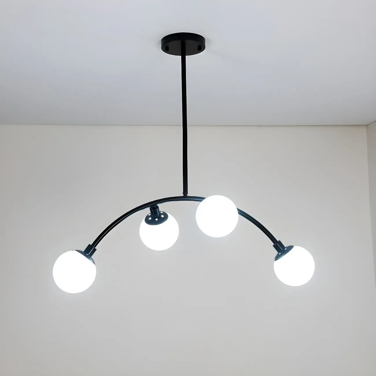 Trendy Black Glass Globe Island Pendant Light